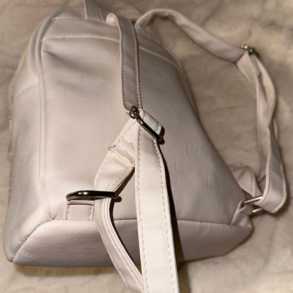 OMG White Rainbow Sequined Faux Leather Kitty Mini Backpack - Picture 11 of 15